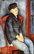Amedeo Modigliani Young Seated Boy with Cap oil painting reproduction